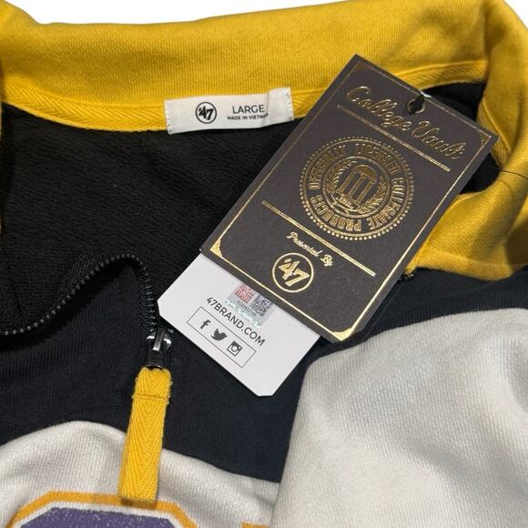 NWT! 47 Brand LSU Tigers Remi Color Block Cropped Zip Sweater - Size Large - Picture 7 of 8